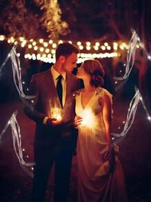 Warm White LED Wedding Magic Wand Ribbon, Ribbon With Bell, LED Fairy Glowing Silk, Fairy Wand, Glowing Flash Lace Wand, Suitable For Weddings, Birthday