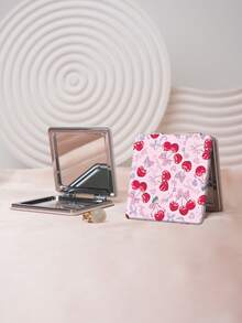 Millennium Serie tragbarer Kosmetikspiegel, faltbar, leicht, ultradünn, praktischer Handhandspiegel, lederumwickelt, geeignet für verschiedene Szenarien und alle Nutzer, faltbares Quadrat, tragbar