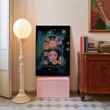 1/3pcs Wall Art Posters/Modern Style, Wall Art, Do Cool Witchy Print, Mystical Sun Moon Poster, Celestial Decor, Occult Boho Art, Spiritual Witchy Canvas Print Unframed/Framed ,Wall Art With Frame - Multicolor - View 6