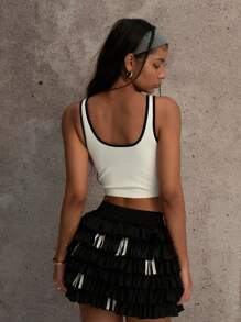 PinkTip "White Bralette With Black Trim Yoga & Fitness UltraThin Seamless 4Way Stretch Support Lightweight & Breathable"