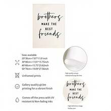 Brothers Make The Best Friends" - Perfect Gift For Brothers & Best Friends, Polyester, Unframed, Best Friend Gifts, Perfect For Room Decor,Back To School,School Supplies - Multicolor - View 4