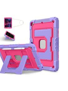 Military Industry Anti-Fall 1pc Large Stand Tablet Case Compatible With IPad Mini6 (2021) / Mini7 (2024), IPad 10.2 7th 8th 9th (2019/2020/2021), IPad 10th 10.9 (2022)/IPad(A16) 11" (2025), IPad Air4 10.9 (2020), IPad Air5 10.9 (2022), IPad Air 11" M2/M3 (2024/2025), With Pencil Slot