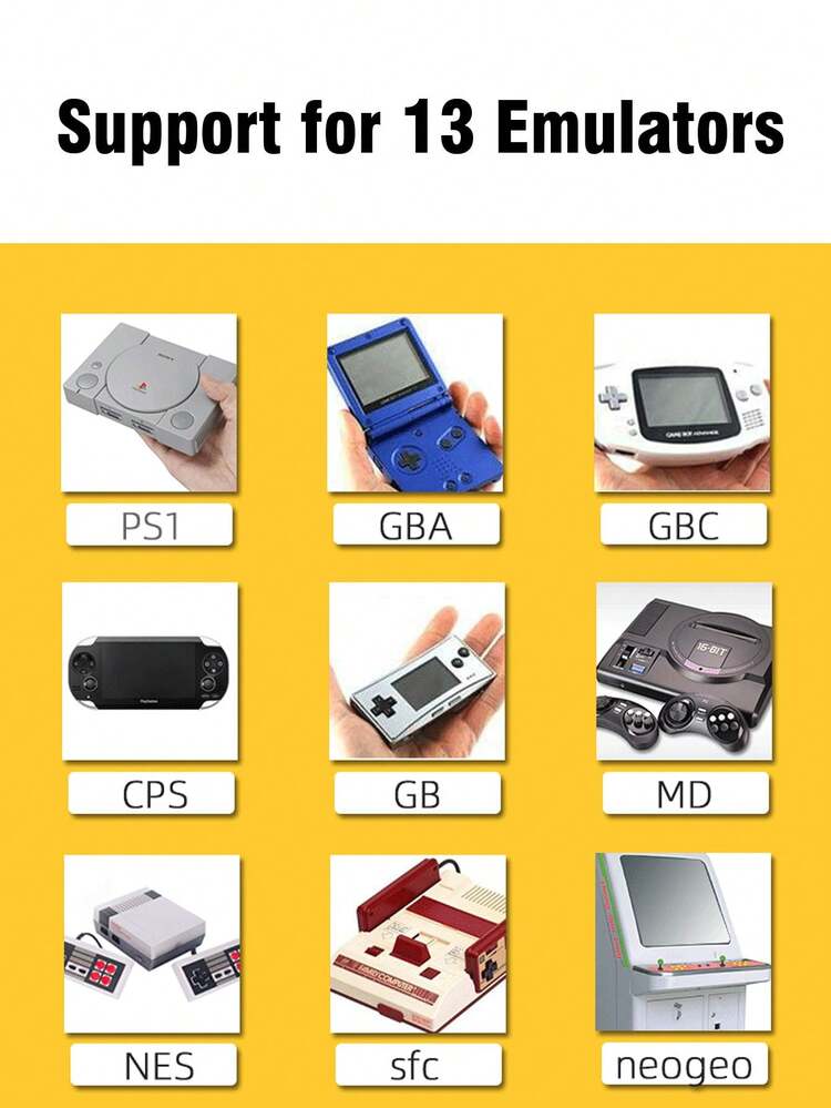 1 pieza Consola de juegos portátil multifuncional, con talla grande de 11,000 juegos clásicos retro integrados y 13 emuladores (p.ej. NES/GBA), conexión a TV, recargable, compatible con e-book, música, video, foto, grabación, guardado, calculadora, cronómetro y talla grande. Pantalla HD grande de 5.1", estilo vintage de arcade PSP, gran regalo para novio y esposo - Multicolor - Añade 4