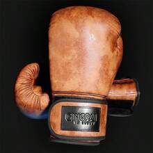 GINGPAI BOXING Vintage Boxing Gloves For Kickboxing, Muay Thai, Training, Sparring, Punching Bag, Adults, Teenagers, 8-12oz, Professional Fighting & Fitness Gym Equipment - Multicolor - View 6
