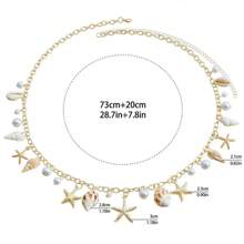 1 pieza Cadena de Body para mujer de playa, cadena de cintura con diseño de estrellas de mar y conchas de estilo oceánico, usar con bikini sexy