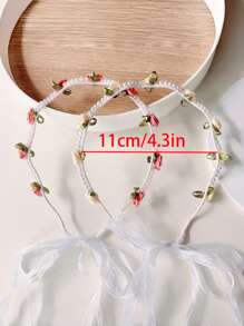 2 pièces Bandeaux fins pour femmes, bandeaux à ruban de perle rose, style polyvalent convenant pour les sorties printanières et l'assortiment photo, bandeau, serre-tête