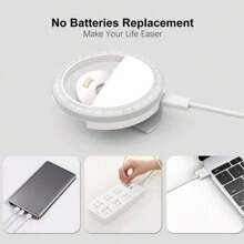 1 pezzo Luce di riempimento mini portatile a molletta, 28 LED circolari per live streaming, luce per selfie con tre modalità di illuminazione, per telefoni cellulari e computer, trucco, conferenze Zoom, live streaming, selfie perfetti e videochiamate, con batteria ricaricabile al litio da 150 mAh.