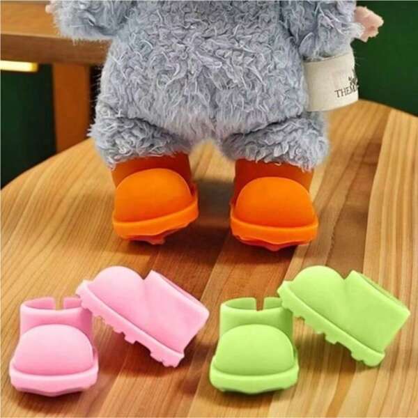 Labubuo Doll Clothes Doll Can Wear Silicone Rain Boots And Rain Boots,Suitable For 1st And 2nd Generation Doll Shoe Accessories Rabubu Cloth Generation Shoes