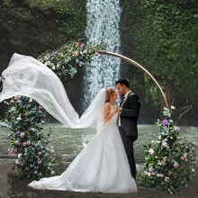 1 Pezzo di Arco decorativo grande in metallo rotondo, adatto per decorazioni di compleanni, matrimoni, lauree, eventi, battesimi come sfondo fotografico (1,8m, 2m, 2,2m, 2,5m) regali estivi, decorazioni scolastiche, forniture scolastiche, decorazioni per la stanza