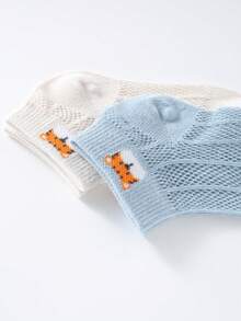 5 Pairs Summer Thin Tiger Pattern Breathable Soft Mesh Kids Socks - Multicolor - View 7