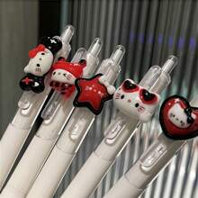 Sanrio 6-Pack Random Black & White Sanrio Hello Kitty Neutral Pens, A Fashionable Choice For Sanrio Fans And Stationery Lovers! Back To School