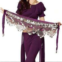 硬币流苏臀巾，肚皮舞腰部配饰，适合节日派对 - 彩色 - 查看 21