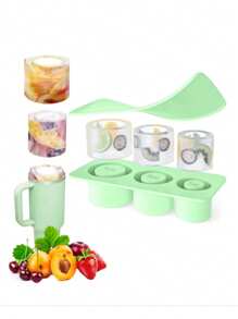 1 Set Of 20oz, 30oz, 40oz Reusable Silicone Ice Mold Buckets For Beverages, 3pcs Cylinder Ice Cube Trays, Compatible With Stanley