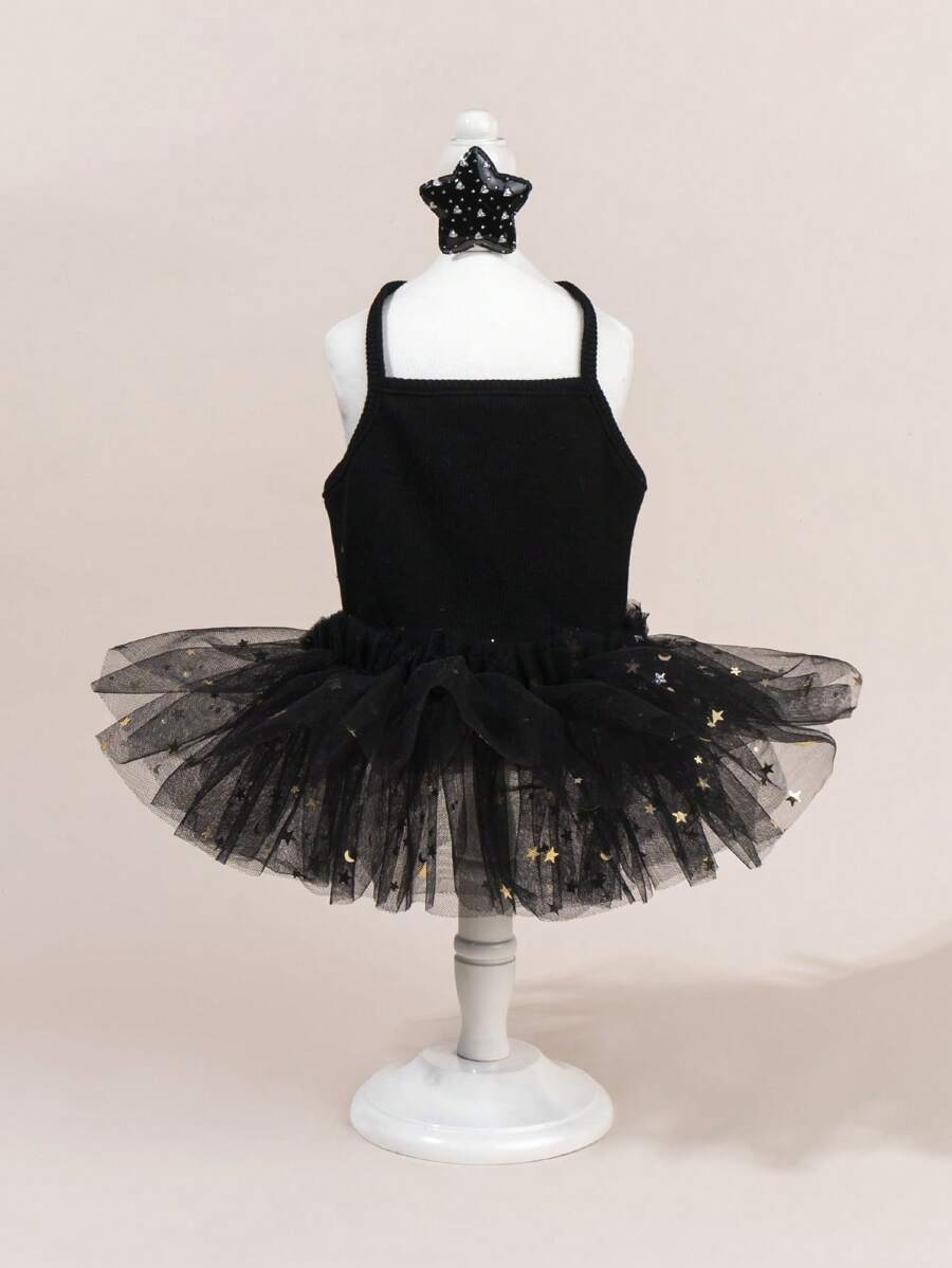 طقم فستان توتل للحيوانات الأليفة مع ربطة عنق، فستان مطبوع أنيق + ربطة عنق، فستان أميرة من الشبكة المرنة للكلاب والقطط