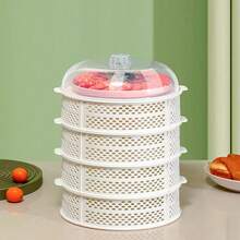 New Hollow Vegetable Cover, Multilayer Food Strainer Basket, Rice/Food Cover, Tabletop Cover, Dust Cover, Anti-Fly Leftover Food Storage Container - Multicolor - View 7