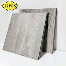 Set de 12/24 adhesivos de suelo de vinilo autoadhesivos retro de grano de madera 3D, resistentes y gruesos, impermeables y removibles para renovar dormitorio, baño, cocina, encimera, muebles. Fácil de cuidar, apropiado para decoración de pared de dormitorio, baño, comedor, cocina, material de renovación del hogar - Multicolor - Ver 12
