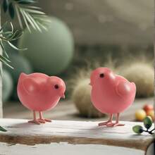 2 Pcs Chicks ABS Resin Figurines Garden Decor Outdoor Balcony Ornament, Sculptures Lightweight Waterproof Cute Home Decorations
