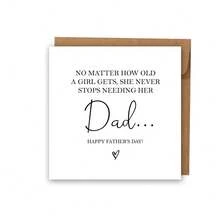 Tarjeta del Día del Padre, palabras sinceras para papá, perfecta para expresar amor y gratitud, regalo del Día del Padre, tarjeta divertida de la hija - papel kraft - Ver 4