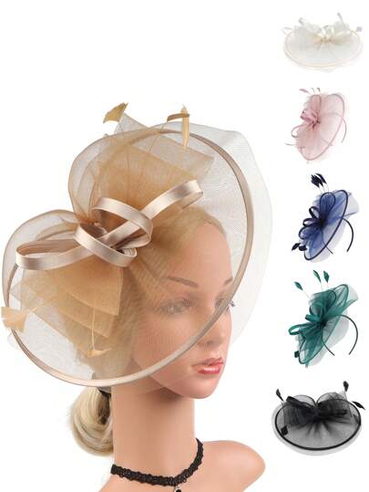 1pc Vintage Fascinator Hat Y2K Gold Hair Piece Kentucky Headwear Derby Pillbox Church Hat Gold Head Piece For Women Cocktail Wedding Tea Party Accessories Hat Back To School, School Stuff, Gifts, Classy, Festival Outfits, Rave Accessories
