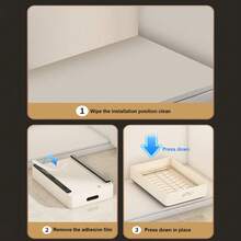 1 Piece Pull-Out Cabinet Organizer, Attached With Adhesive Film, Pull-Out Dish Basket For Kitchen Cabinets, Pull-Out Drawer For Kitchen Organizer - Giá bát màu trắng kem - Xem 7