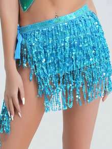 1PC Belly Dance Hip Towel Dance 4-Layer Sequined Tassel Waist Belt Bohemian Belly Dance Waist Chain Dance Waist Towel(The Outer Packaging Of The Product Is Shipped Randomly)Product Color Shipped With - Multicolor - View 13