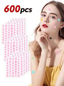 1920/1000/960/600/480/400/240/200/40 Pcs Of Facial Waterproof And Breathable Patches, With Cute Design Stickers, Fun Cartoon Stickers, Waterproof And Sweat Proof Mini Stickers Suitable For Gatherings, Offices, Halloween And Other Occasions. Festival Party Stickers, Heart-Shaped Stickers, Decorative Stickers (For Decorative Purposes Only, Not For Cosmetics)