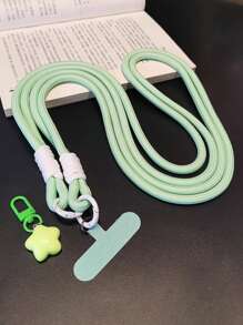 1 pieza Cordón para teléfono con forma de estrella, cordón trenzado de doble hebra, resistente, anti-rotura, anti-pérdida y anti-robo, incluye almohadilla