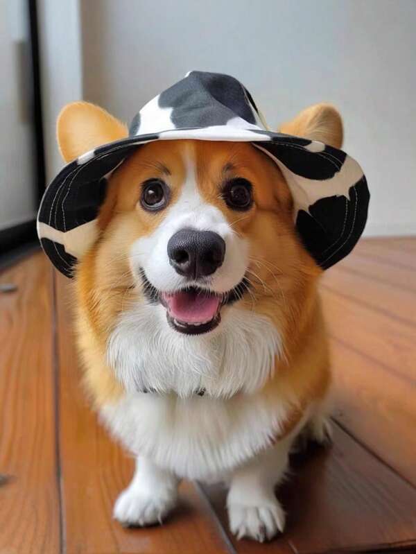 Cute Puppy Sun-Shielding Anti-Choke Adjustable Rope Buckle Bucket Hat, Pet Supplies, For Outdoor Use, Pet Accessories, Dogs Items, Dog Accessories, Happy Birthday Dog, Dog Hat