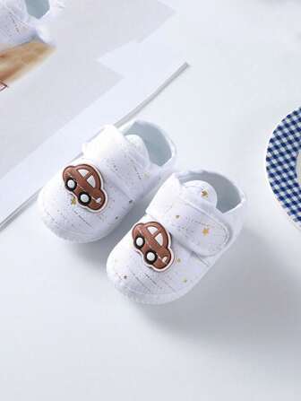 1 paio di calzini da neonato con stampa a fiocco, calzini/scarpe in tessuto soffice per neonati da 0 a 1 anno