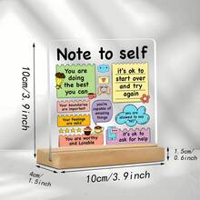 1pc Growth Mindset Acrylic Plaque - Inspirational Desk Decor For Teachers And Teens, Positive Affirmation, Mental Health Gift, Office Accessory (3.93x3.93 Inches), Back To School Season - Multicolor - View 4