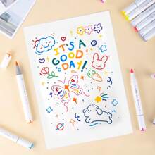 168/120/100/80/60/48 ألوان أقلام تحديد فنية ذات طرفين فرشاة وحافة دائمة مناسبة للفنانين والبالغين والرسوم المتحركة والتلوين والرسم التوضيحي وصنع البطاقات هدية عيد الميلاد والسنة الجديدة - قابلة لإعادة التعبئة، عودة إلى المدرسة