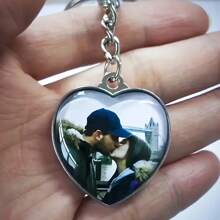 Personalized Customization Photo Double-Sided Heart-Shaped Keychain As A Gift For Girlfriend Baby Souvenir Family Pet Pendant Customized Keychain Couple Love Gift