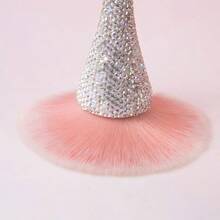 1支装美甲除尘刷，带水钻闪亮手柄，白色，适用于亚克力美甲清洁刷，修甲工具 - 銀色 - 查看 2