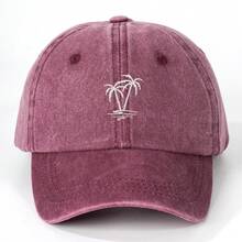 1 Embroidered Coconut Tree Washed Baseball Hat Outdoor Adjustable Sunscreen Leisure Hat Suitable For Spring And Autumn Travel, Seaside Vacation Sun Hat Y2K Style Youth Hat - Baseball Cap - View 8