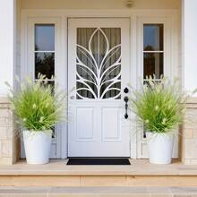 6 Bunches Of Realistic Artificial Onion Grass Tassels, Plastic Fake Ground Plants, Suitable For Outdoor Yard, Hotel, Garden Decor, Window Frame Decor, Indoor & Outdoor Home Decor, Applicable For Spring/Summer, Anniversary, Easter, Mother's Day, Wedding, Gifting - Planter Not Included