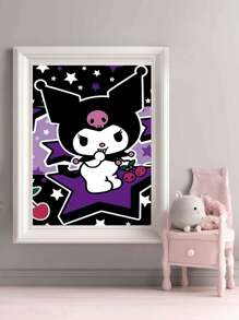 Sanrio 1pc Kawaii Wall Art Prints Posters,Kuromi Wall Arts,Pastel Girls Bedroom Prints,Girls Birthday Gift,For Dorm,Apartment,Bedroom,Living Room,Modern Home Decor,No Frame