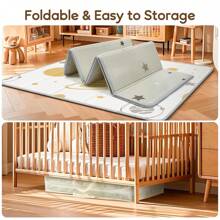 Foldable Baby Play Mat, PIGLOG Waterproof Playmats For Babies And Toddlers Kids, Safe Foam Playmat For Tummy Time, 50x50 Playpen Mat, Reversible Portable Baby Floor Mat For Infant, Toddler