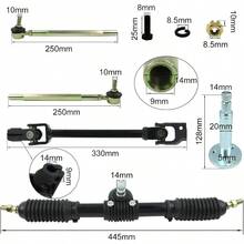 445mm Steering Wheel Parts Assembly Kit 110cc Go Kart Adjustable Shaft Gear Rack Pinion Tie Rod Rack Steering Wheel Parts Assembly For 110cc Quad Parts - Black - View 2