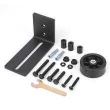 Piso de puerta corrediza de granero, adecuado para puerta colgante de granero, sistema para colgar en la pared y apariencia elegante adecuada para todos los escenarios. Se adapta a puertas de hasta 3 pulgadas de grosor. - Negro - Ver 6