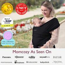 Momcozy Momcozy Portabebés para Recién Nacidos de hasta 50 Libras, Portabebés Ajustable para Adultos en Tallas XXS-XXL, Portabebés para Recién Nacidos, Portabebés Ergonómico Delantero/Trasero, Portabebés para Recién Nacidos