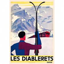 1 pezzo / 3 pezzi di opere d'arte e poster vintage da parete con tema di sci, montagne innevate, Svizzera e altopiani bernesi, stampe su tela per decorazione di pareti di soggiorno, casa, camera da letto, sala da pranzo o bagno, di alta qualità senza cornice, adatto per uso interno ed esterno - Multicolore - Visualizzare 56