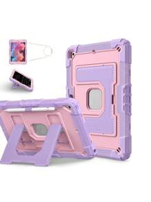 Military Industry Anti-Fall 1pc Large Stand Tablet Case Compatible With IPad Mini6 (2021) / Mini7 (2024), IPad 10.2 7th 8th 9th (2019/2020/2021), IPad 10th 10.9 (2022)/IPad(A16) 11" (2025), IPad Air4 10.9 (2020), IPad Air5 10.9 (2022), IPad Air 11" M2/M3 (2024/2025), With Pencil Slot