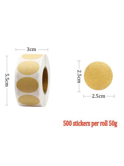 With One Roll In Hand, You Can Pack Without Any Worries! This Value-For-Money Roll Of 500 Kraft Paper Stickers Is Specially Designed For Jewelry And Craft Packaging. Whether It Is Used For Canned Packaging Labeling Or As A Good Assistant For Store Owners To Organize And Store, Its Blank Round Sticky Design Can Easily Adapt To Canning, Beading, Jewelry Making And Display, Making It An Ideal Choice For Packaging Supplies