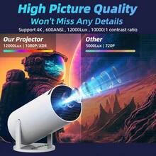 Proiector inteligent 5G nou, proiector Home Theater Full HD 1080P, rotație la 180°, nu necesită ecran, potrivit pentru dormitor, computer, telefon, exterior, camping, sufragerie, cămin, copii, Crăciun, cadou de Ziua Tatălui, Ziua Mamei