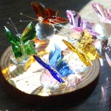 1pc Artificial Crystal Butterfly Decor - Elegant Home Decor, Valentine's Day & Christmas Gift, Safe For 24+ Months, Vivid Colors, High-Quality Polypropylene Fiber, Great For Shelves, Tables & Fireplaces