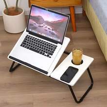 Folding Laptop Table Stand Bed Computer Desk Bed Picnic Stand Notebook Tray Home - White - View 3