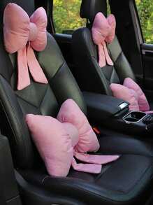 1pc Bowknot Ribbon Car Headrest Neck Pillow Creative Cotton And Breathable Comfortable Car Pillow Goddess Automotive Supplies