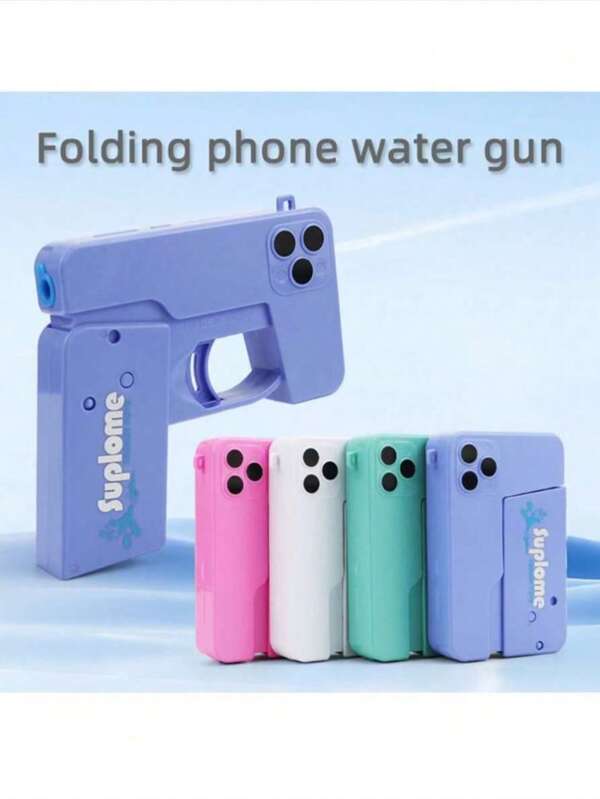 1 pieza Pistola de agua plegable con forma de teléfono inteligente, juguete de agua de verano para exteriores, regalo, color aleatorio