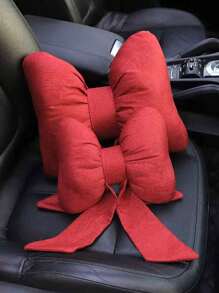 1pc Bowknot Ribbon Car Headrest Neck Pillow Creative Cotton And Breathable Comfortable Car Pillow Goddess Automotive Supplies