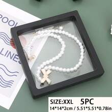 1pc Black Wedding Accessory Storage Box, PE Film Display Case For Necklace, Jewelry, Kids Accessories, Packaging Box